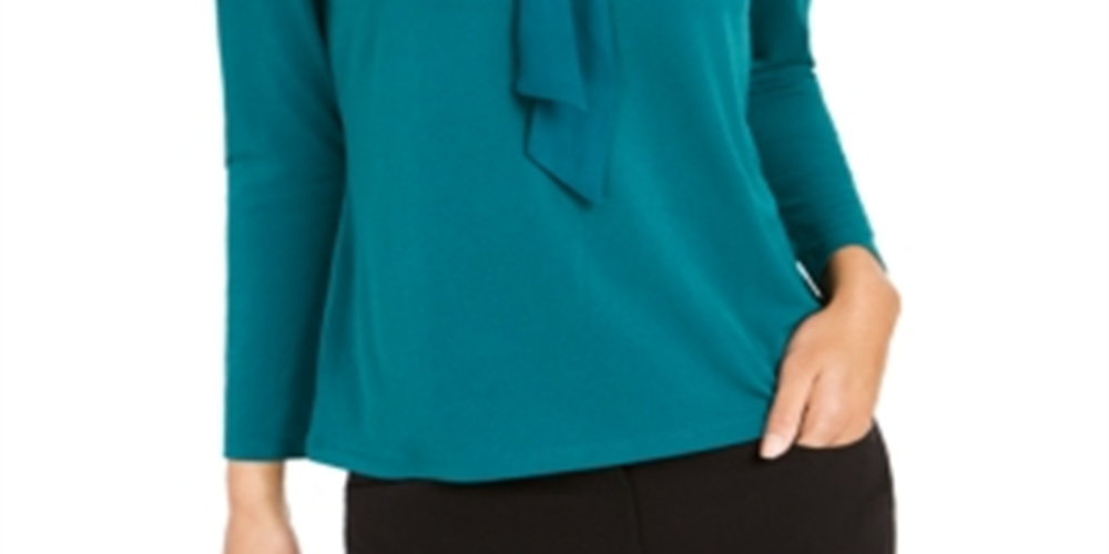 Charter Club Women's Woven Tie Top Green Size XX-Large