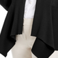 JM Collection Women's Mixed Ribbed Flyaway Cardigan Black Size Petite Small