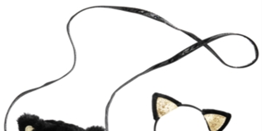 On the Verge Little & Big Girl's 2 Pc Cat Headband & Faux Fur Bag Set Black Size Regular