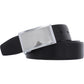 Perry Ellis Men's Shiny Leather Reversible Plaque Belt Black Size 36