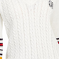 Tommy Hilfiger Women's Contrast Trim Embroidered Logo Pullover Sweater White Size X-Small