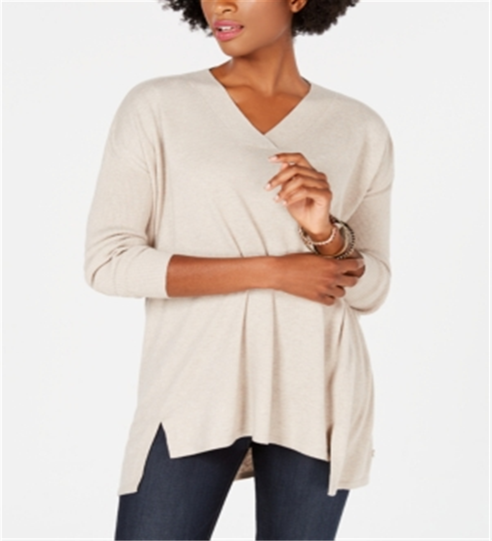 Style & Co Women's V Neck Tunic Brown Size PP