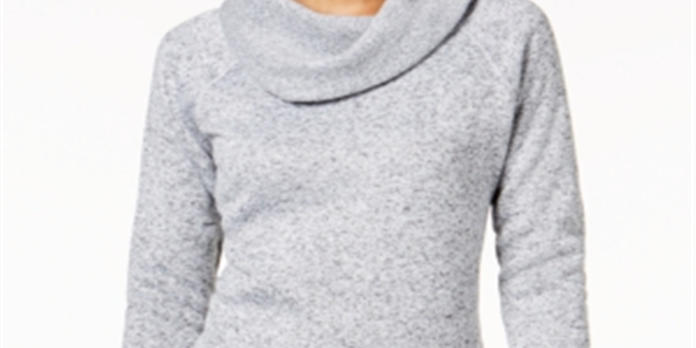 Ideology Women's Cowl Neck Fleece Pullover Sweater White Size X-Small