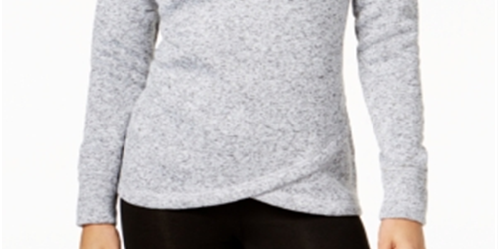 Ideology Women's Cowl Neck Fleece Pullover Sweater White Size X-Small