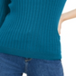 Maison Jules Women's Ribbed Crew Neck Sweater Green Size Small