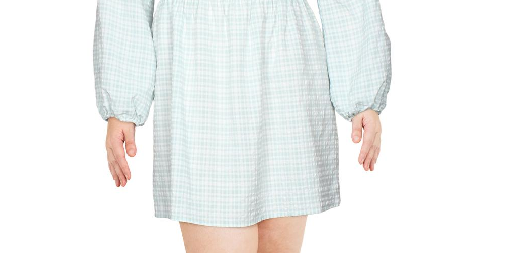 Leyden Women's Smocked Boho Mini Dress Blue Size Large