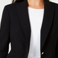 Anne Klein Women's Button Long Peak Lapel Jacket Black Size 14