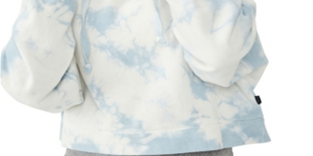 Cotton on Women's Cropped Fleece Hoodie Blue Size Large