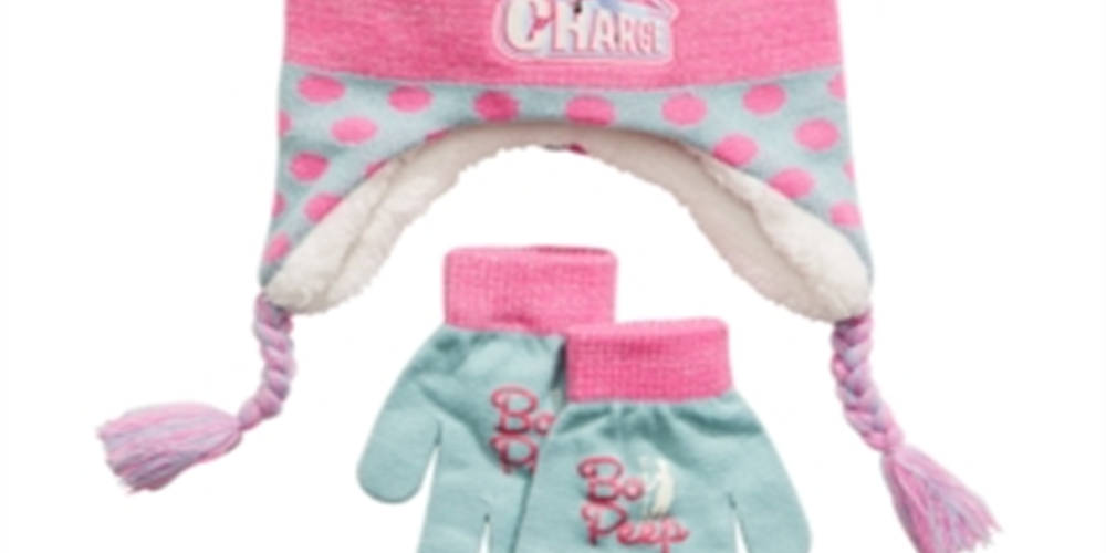 Disney Big Girl's 2 Pc Toy Story Bo Peep Heidi Hat & Gloves Set Pink One Size