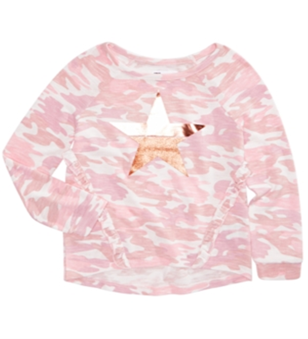 Epic Threads Big Girl's Camo Print Top Pink Size Large