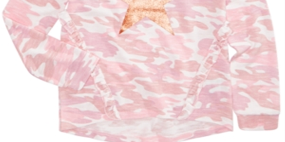 Epic Threads Big Girl's Camo Print Top Pink Size Large