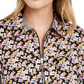 Tommy Hilfiger Women's Floral Zip Neck Blouse Pink Size Small