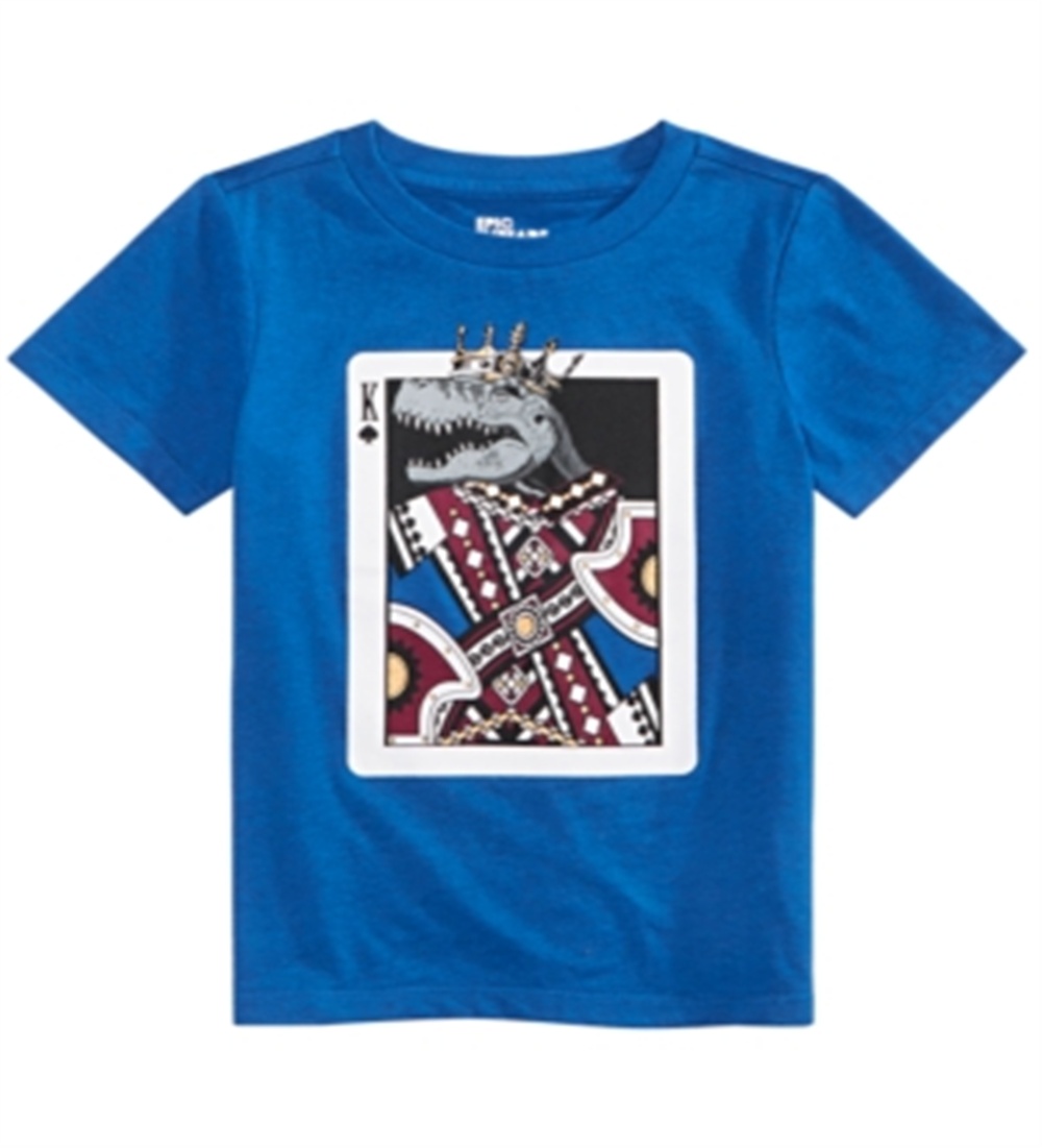 Epic Threads Little Boy's King Card T-Shirt Blue Size 7