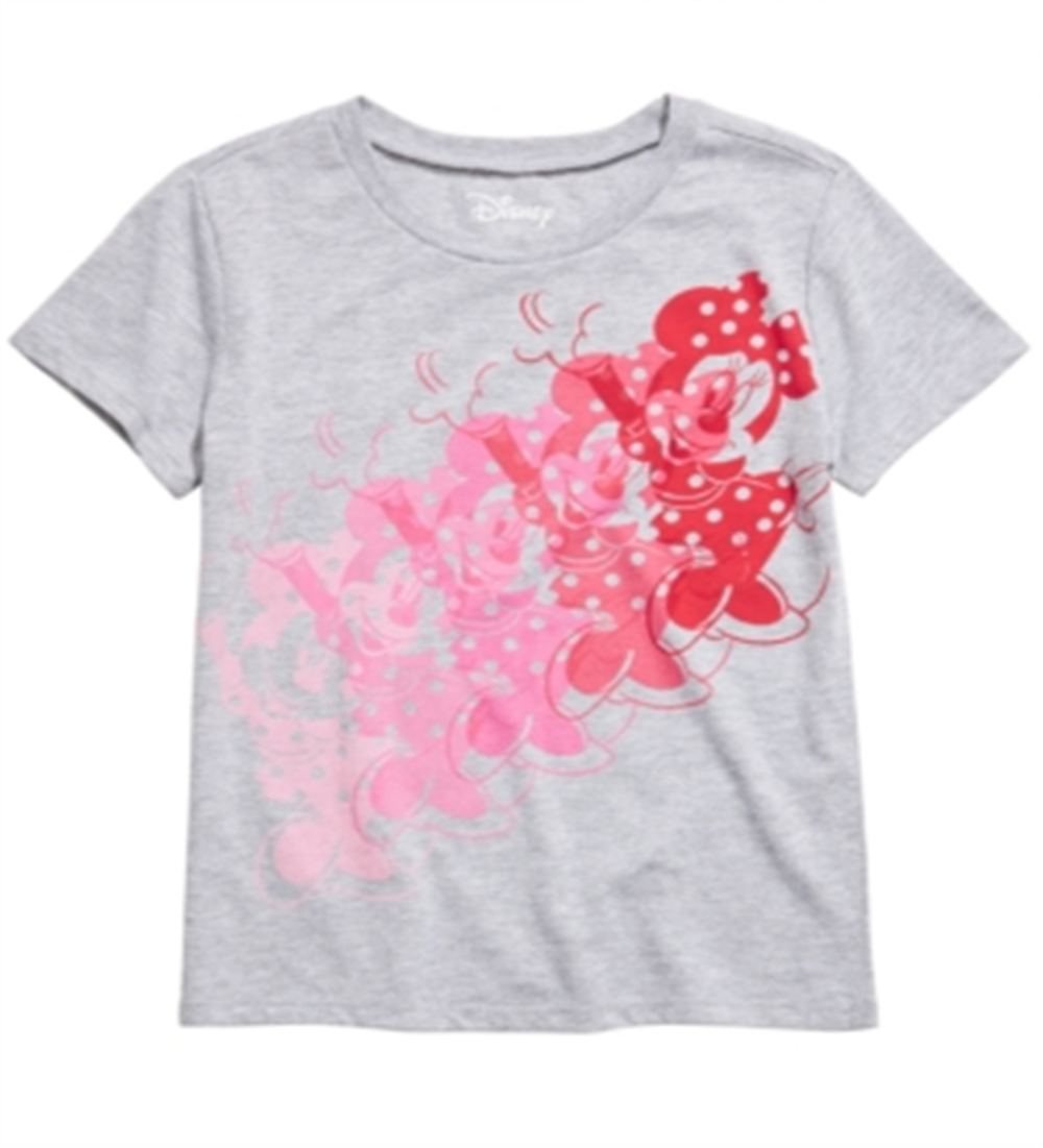 Disney Big Girl's Minnie Mouse T-Shirt Gray Size Large