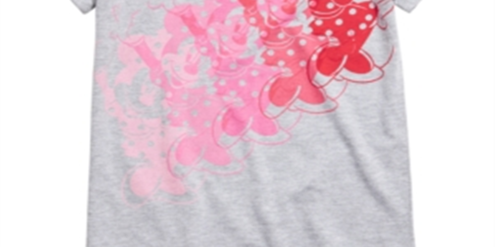 Disney Big Girl's Minnie Mouse T-Shirt Gray Size Large