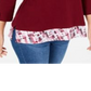 Karen Scott Women's Printed Trim Top Red Size Petite S