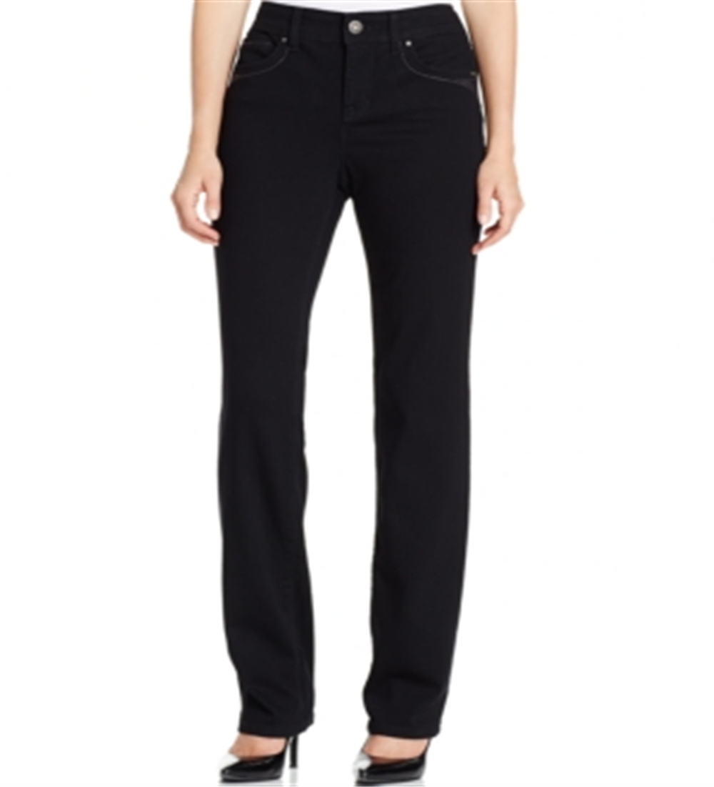 Style & Co Women's Tummy Control Straight Leg Jeans Black Size 6