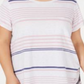 Calvin Klein Women's Plus Vista Striped T-Shirt Pink Size 2X