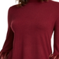 Alfani Women's Faux Fur Cuff Mock Neck Tunic Sweater Red Size Petite X-Small