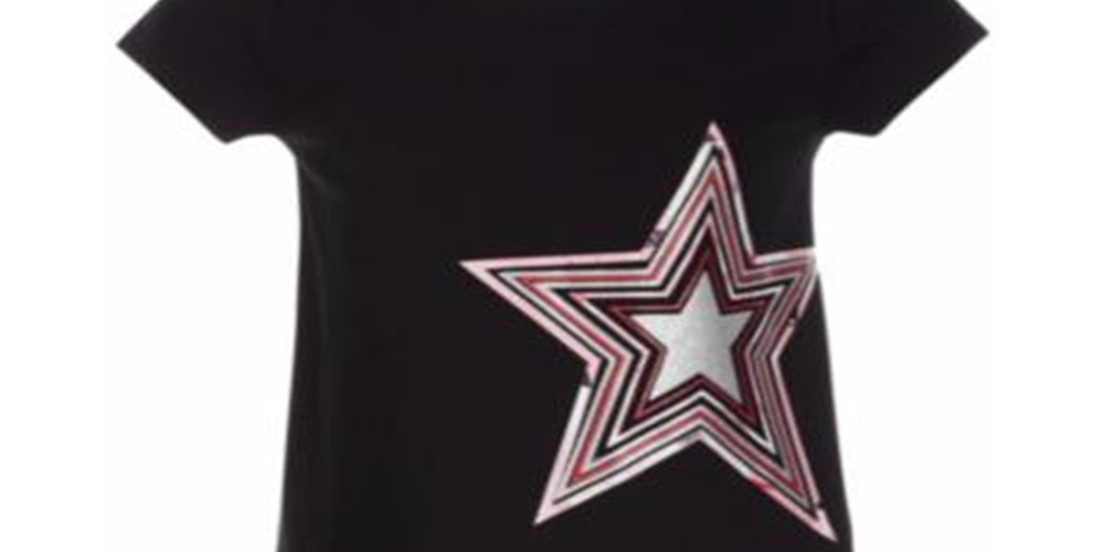 Ideology Little Girl's Keyhole Back T-Shirt Black Size 6