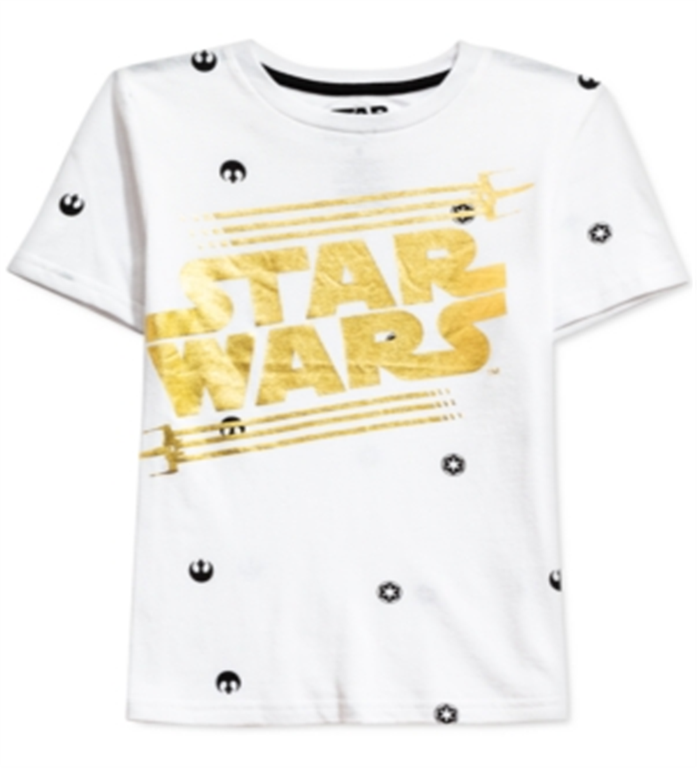Star Wars Little Boy's Metallic Logo T-Shirt White Size 6