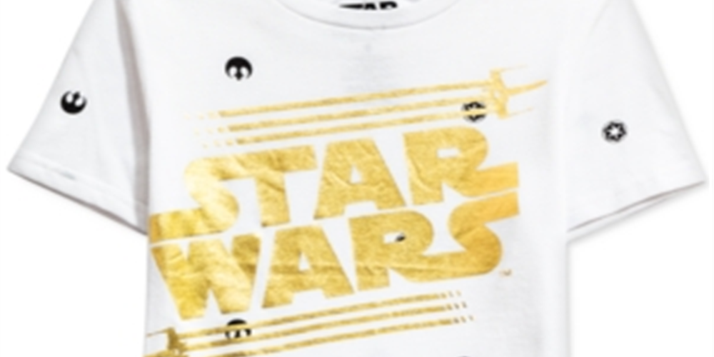 Star Wars Little Boy's Metallic Logo T-Shirt White Size 6