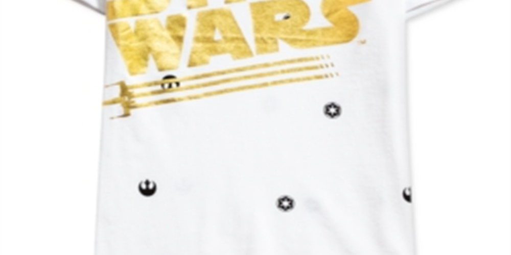 Star Wars Little Boy's Metallic Logo T-Shirt White Size 6