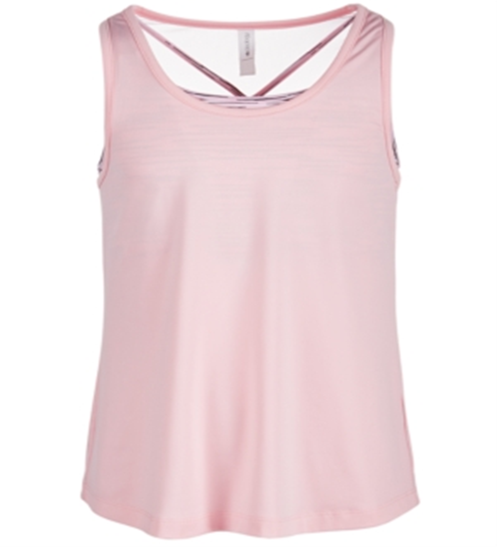 Ideology Big Girl's Plus Layered Look Tank Top Pink Size 18 PLUS