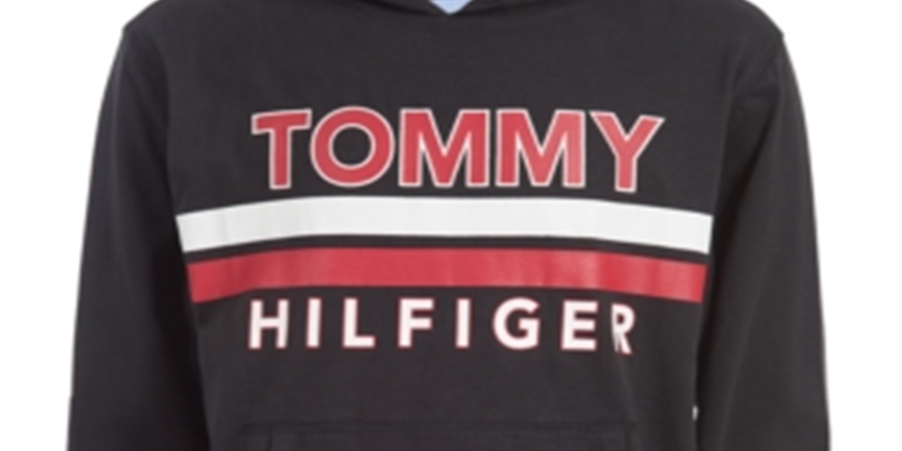 Tommy Hilfiger Little Boy's James Logo Lightweight Hoodie Navy Size 5