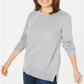Karen Scott Women's Crewneck Side Slit Pullover Sweater Gray Size X-Small