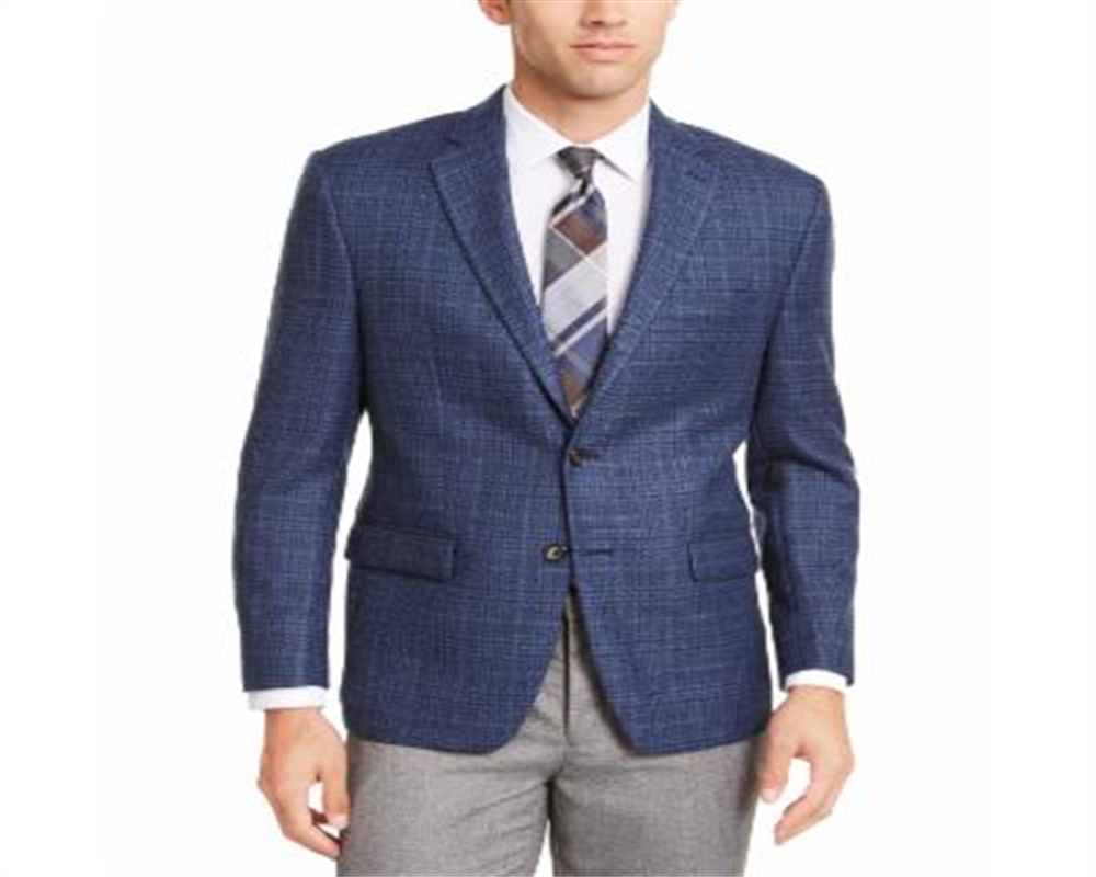 Lauren Ralph Lauren Men's Classic-Fit UltraFlex Stretch Blue Plaid Sport Coat  Blue Size 40R