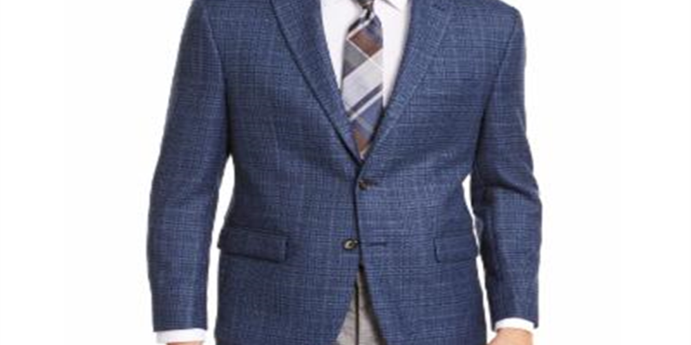 Lauren Ralph Lauren Men's Classic-Fit UltraFlex Stretch Blue Plaid Sport Coat  Blue Size 40R