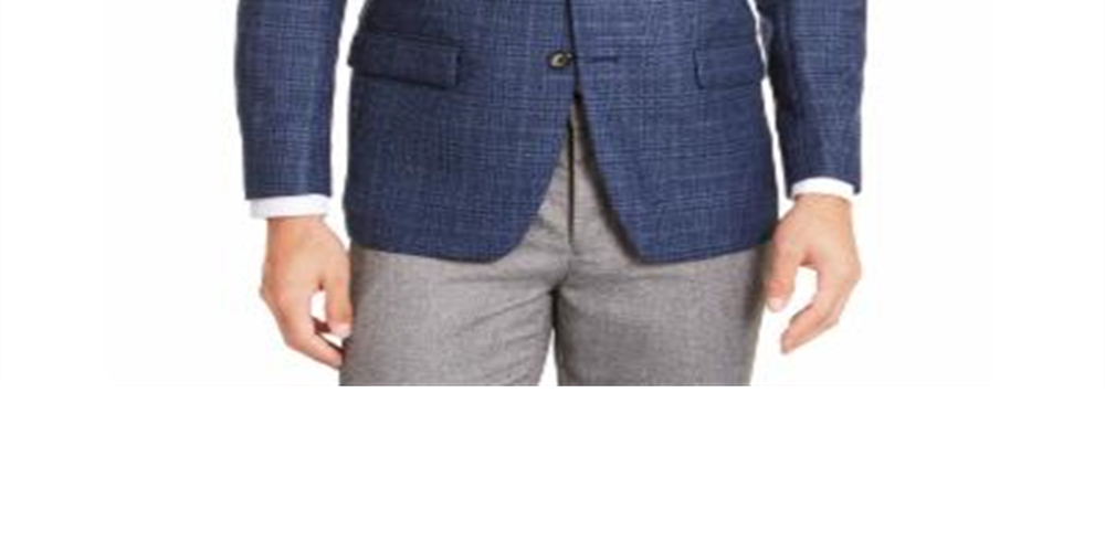 Lauren Ralph Lauren Men's Classic-Fit UltraFlex Stretch Blue Plaid Sport Coat  Blue Size 40R