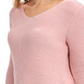 Style & Co Women's Ribbed V Neck Cotton Sweater Pink Size Small