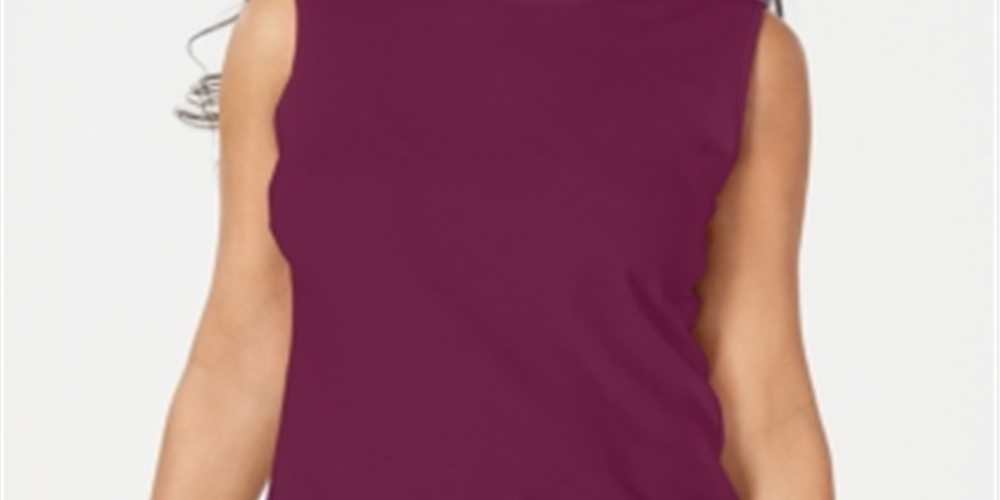Karen Scott Women's Mock Neck Sleeveless Top Autumn Berry Size Large