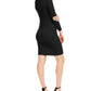 Guess Women's Tamris Mini Shirred Cocktail Dress Black Size Large