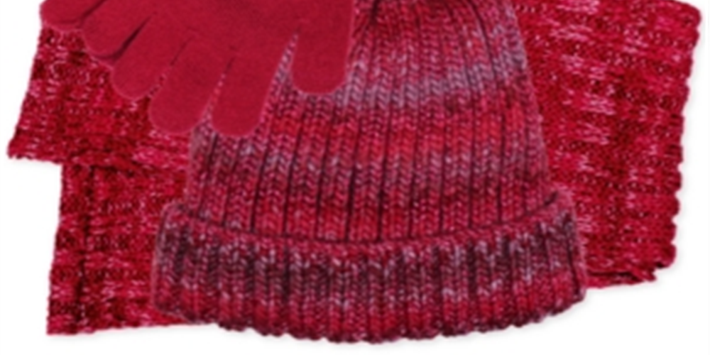 Fab Big Girl's 3 Pc Beanie Scarf & Gloves Set Pink One Size
