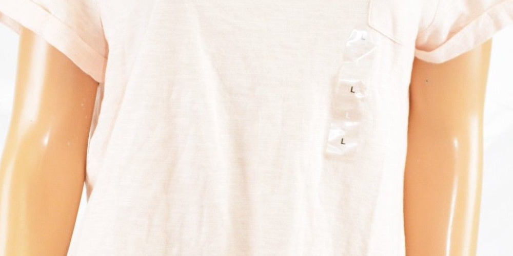 Style & Co Women's V Neck Short Sleeve Cotton Pocketed T-shirt Pink Size Small
