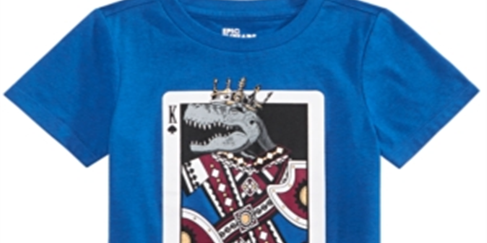 Epic Threads Toddler Boy's King Card T-Shirt Blue Size 2T