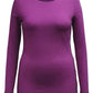 Style & Co Women's Long Sleeve Jewel Neck T-Shirt Purple Size Medium