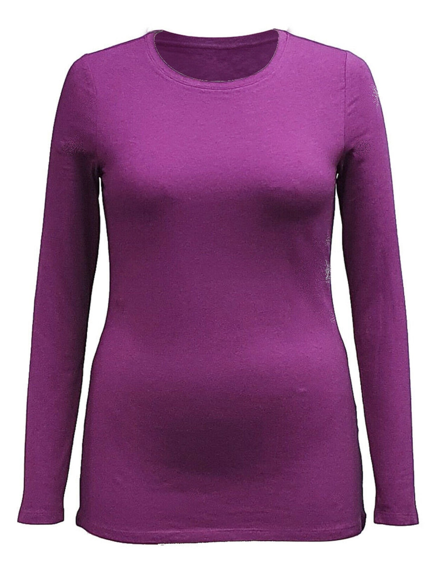 Style & Co Women's Long Sleeve Jewel Neck T-Shirt Purple Size Medium