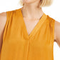 Alfani Women's Sleeveless V Neck Top Yellow Size Medium