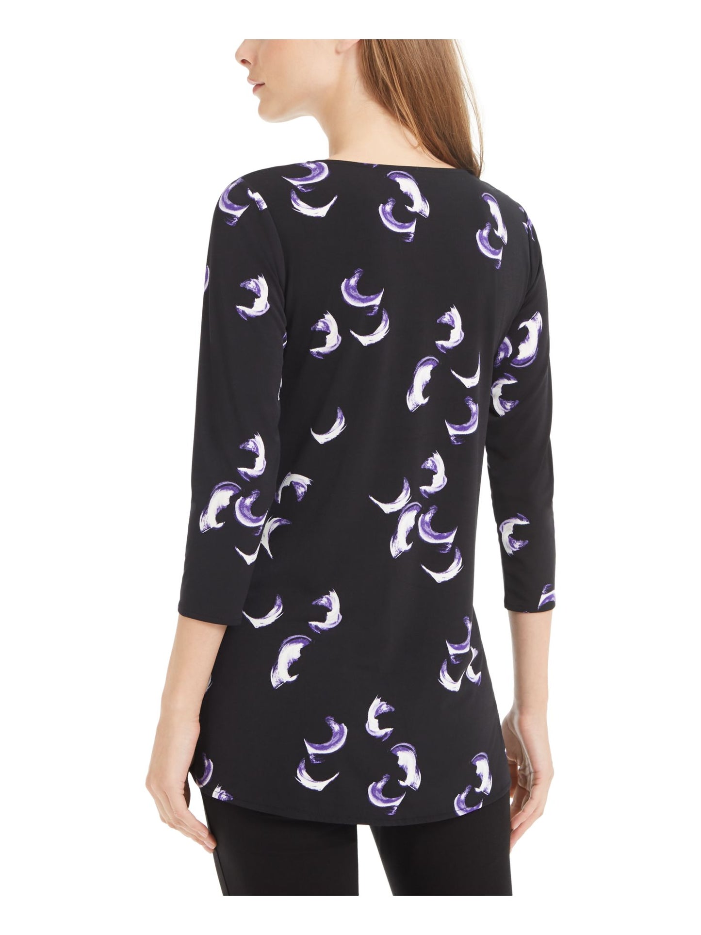 Alfani Women's 3/4 Sleeve Top Black Size Large