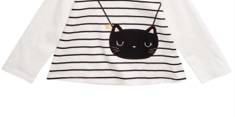 First Impressions Baby Girl's Cotton Cat Purse T-Shirt White Size 24MOS