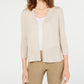 Alfani Women's Otto Textured 3/4 Sleeves Cardigan Sweater Brown Size Medium