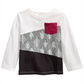 First Impressions Baby Boy's Cotton Long Sleeve Colorblocked T-Shirt White Size 12MO
