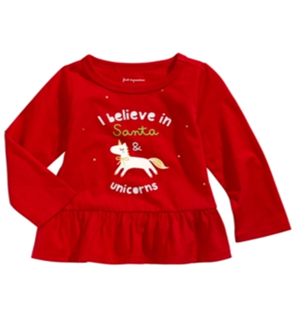 First Impressions Baby Girl's Unicorn Print Cotton T-Shirt Red Size 0-3MOS