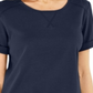 Karen Scott Women's Cotton Topstitched Top Blue Size Medium