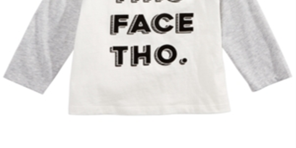 First Impressions Toddler Boy's This Face Print Cotton T-Shirt White Size 3T