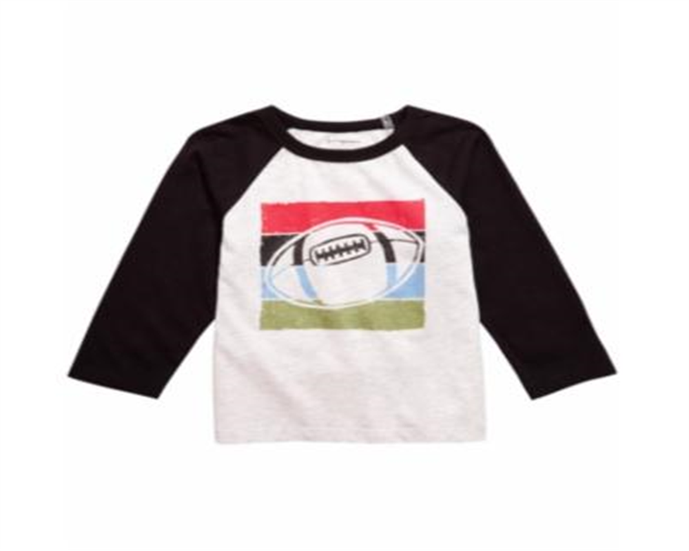 First Impressions Baby Boy's Raglan Football T-Shirt Gray Size 3-6MOS